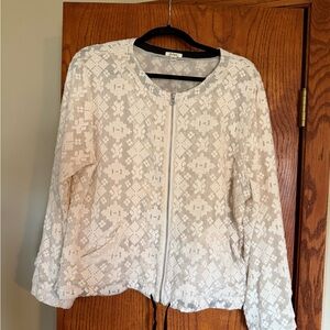 Dylan Cream Lace Bomber Jacket